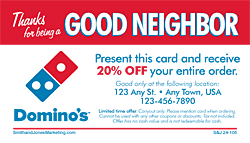 Domino's Good Neighbor Card