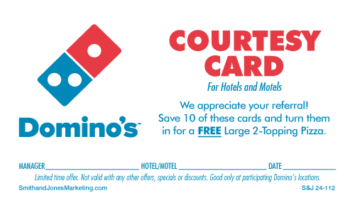 Domino's Thanks for Your Help Hotel Card