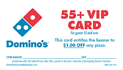 Domino's 55+ Senior VIP Card