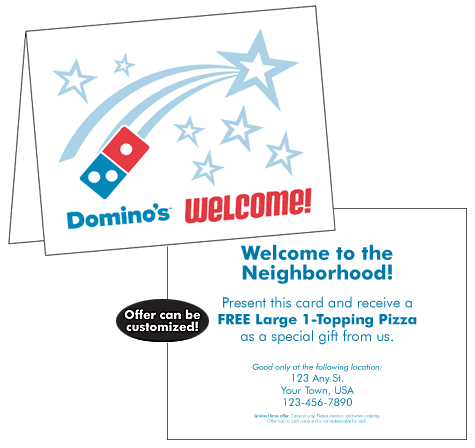 Domino's Pizza Welcome To The Neighborhood Notecard