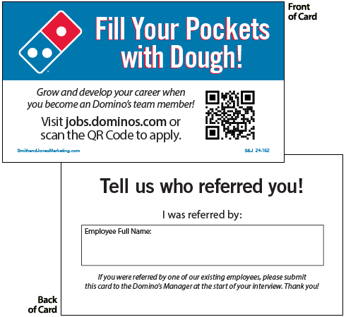 Domino's You Impressed Me Recruiting Card