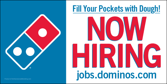 Domino's Now Hiring Banner