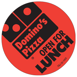Domino's Pizza Open For Lunch Sticker
