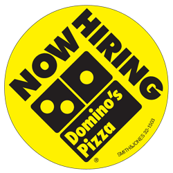 Domino's Pizza Now Hiring Sticker