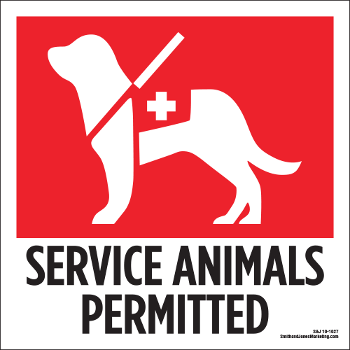 Service Animals Permitted Cling