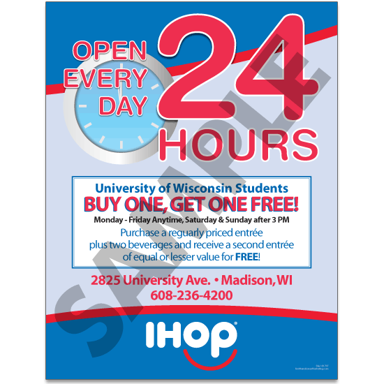 IHOP: Now Open 24 Hours Flyer