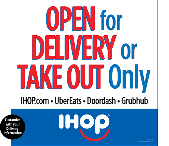 Open for Delivery and Take Out Only Cling