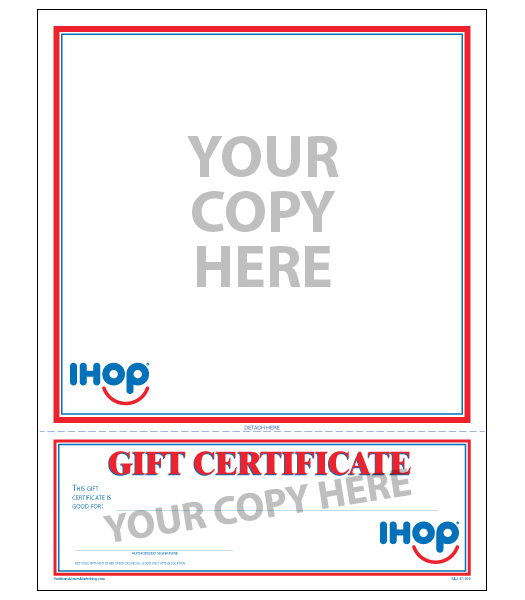 IHOP Letter with Promotional Gift Certificate