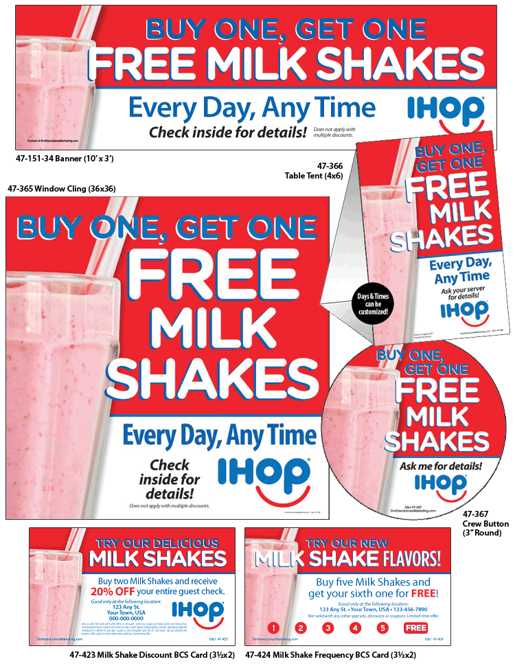 Milk Shake Promo Items