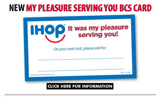 IHOP My Pleasure Serving You Card