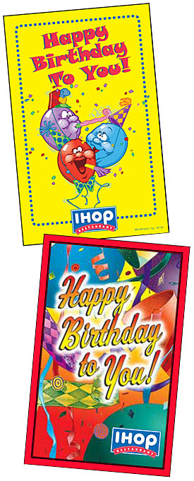IHOP Birthday Postcards