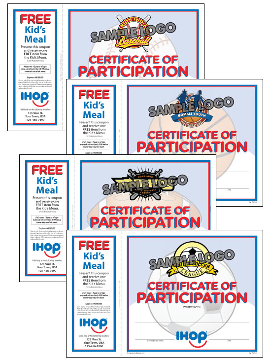 Sports Participation Certificates